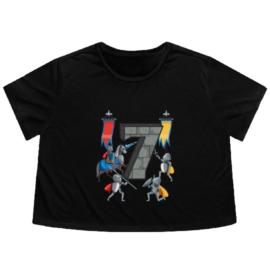 Medieval Knights Middle Ages History Castle 7th Flowy Cropped Tees