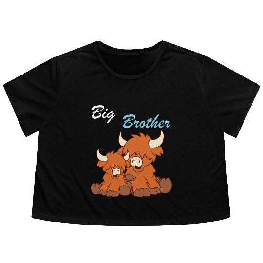 Highland Cattle - Big Brother Flowy Cropped Tees