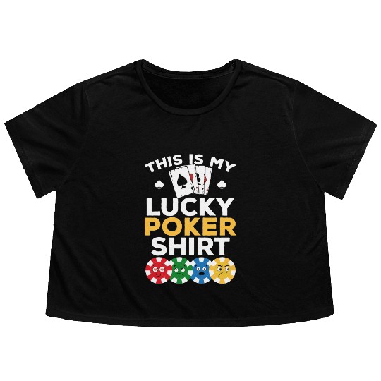 Poker Player - This Is My Lucky Poker Flowy Cropped Tees - Poke