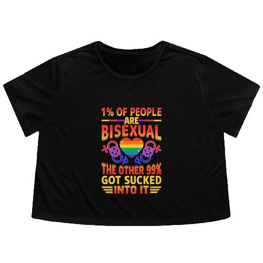 Bisexual Pride Bi LGBTQ Bisexuality Queer Rainbow Flowy Cropped Tees