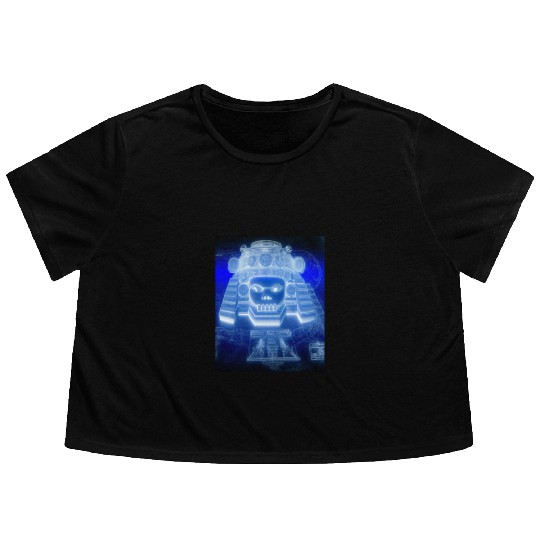 Maya Blueprints Inca Mask Drawing Ancient Flowy Cropped Tees