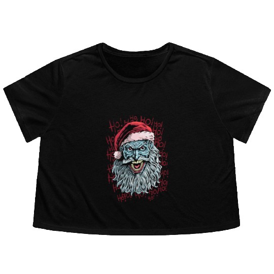bad santa Flowy Cropped Tees