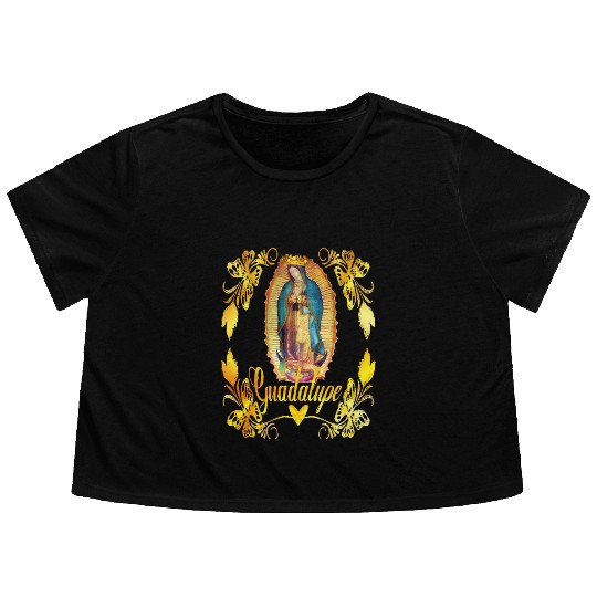 Our Lady Guadalupe Virgin Mary Catholic Decor Flowy Cropped Tees