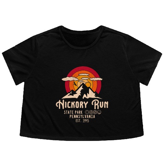 Hickory Run state park Pennsylvania retro camping Flowy Cropped Tees