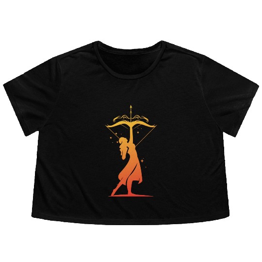 Sagittarius Archer Zodiac Fire Sign Flowy Cropped Tees