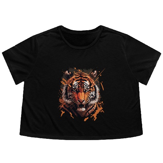 Tiger Flowy Cropped Tees