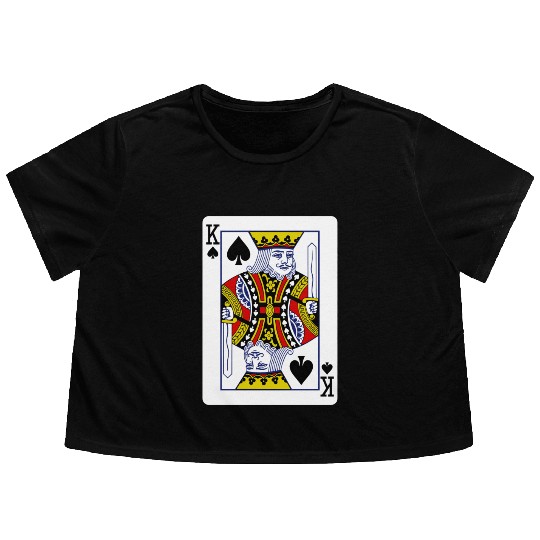 King Of Spades Playing Card Flowy Cropped Tees