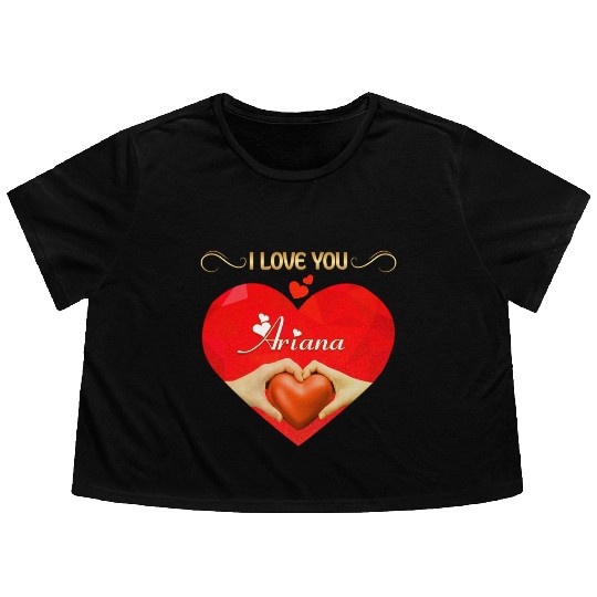 I love you Ariana Flowy Cropped Tees