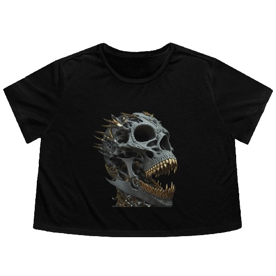 Skull Bling Flowy Cropped Tees