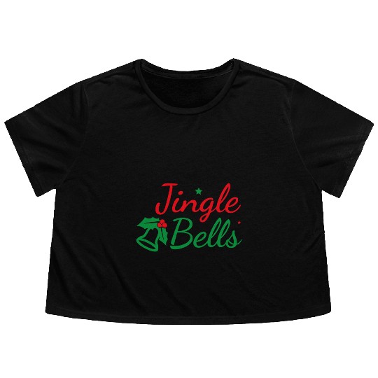 Jingle Bells - Marry Christmas Flowy Cropped Tees