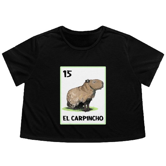 El Carpincho Mexican Capybara Cards Flowy Cropped Tees