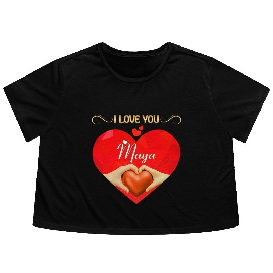 I love you Maya Flowy Cropped Tees