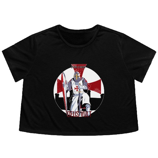 Stand strong and Deus vult Flowy Cropped Tees