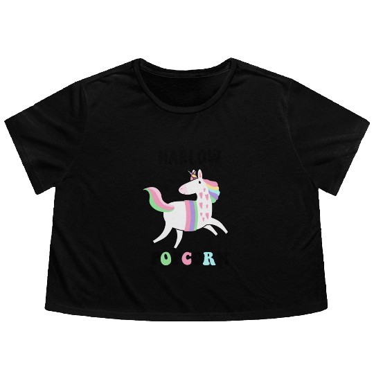 Harlow And Popcorn Merch Popcorn The Pony Flowy Cropped Tees
