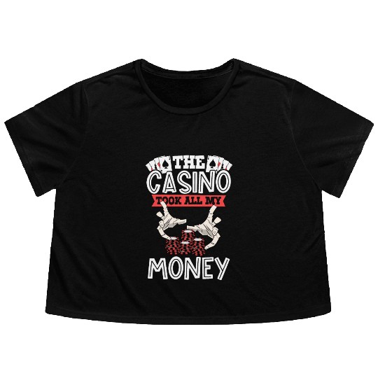 Poker Casino Poker Player Gambling Roulette Flowy Cropped Tees