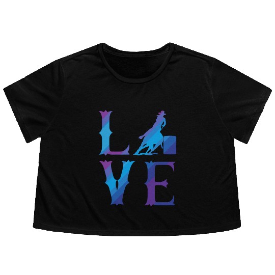 Love Barrel Racing Flowy Cropped Tees