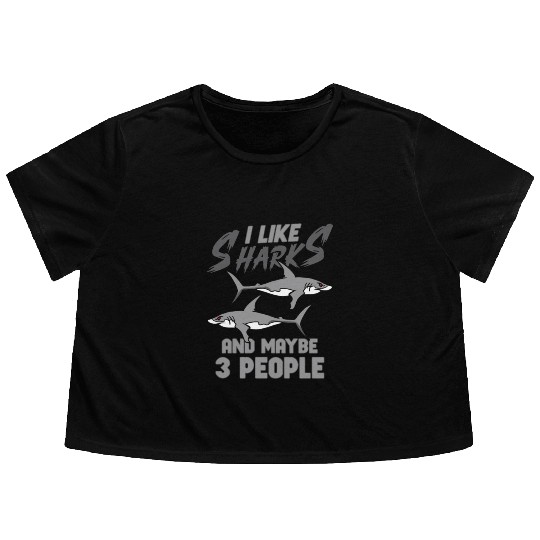 Shark Ocean Predator Sea Creature Flowy Cropped Tees