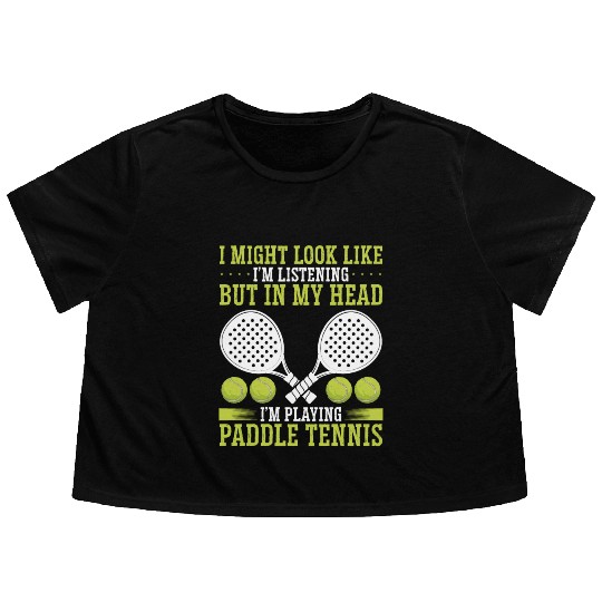 Paddle Tennis Player Match Funny Paddle Team Flowy Cropped Tees