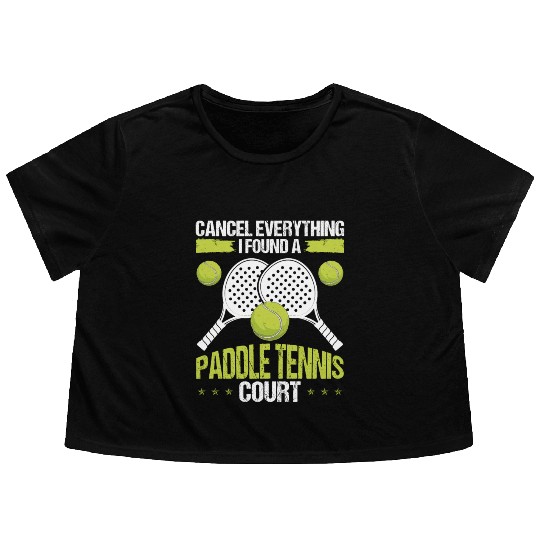 Paddle Tennis Player Match Paddle Court Balls Flowy Cropped Tees