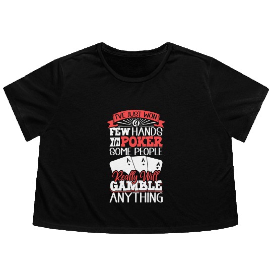 Poker Casino Poker Player Gambling Roulette Gift Flowy Cropped Tees
