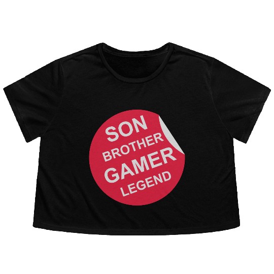 son brother gamer legend Flowy Cropped Tees