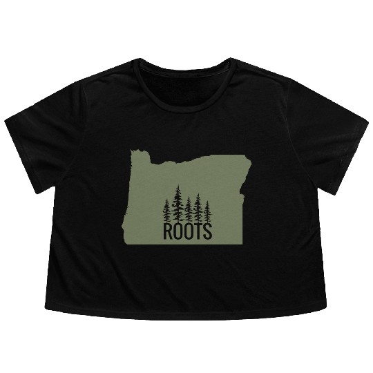 Oregon State Roots Green Flowy Cropped Tees