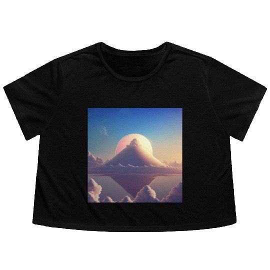 Mashup Cotton Candy Planet & The Lonely Mountain Flowy Cropped Tees