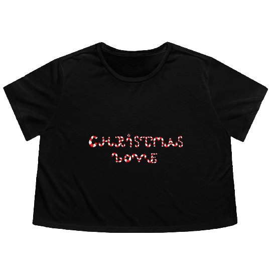 Christmas Love candy canes Flowy Cropped Tees