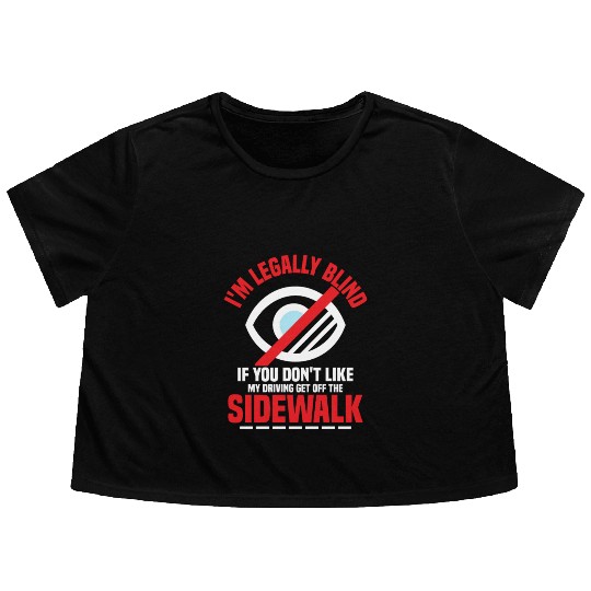 I'm Legally Blind Cane Blindness Flowy Cropped Tees