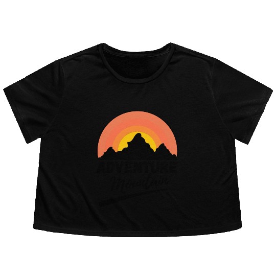Adventure Has No Limit Hiking Mountains Flowy Cropped Tees