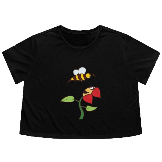 bee flower amazon Flowy Cropped Tees