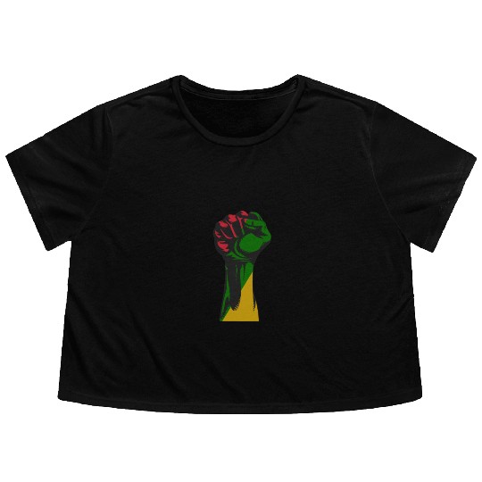 Cool African Ancestry Pride Flag Black History Flowy Cropped Tees