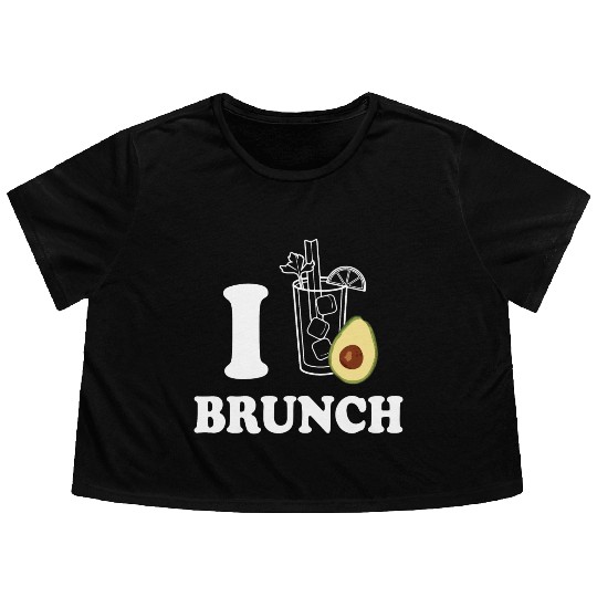 i love avocado brunch Flowy Cropped Tees
