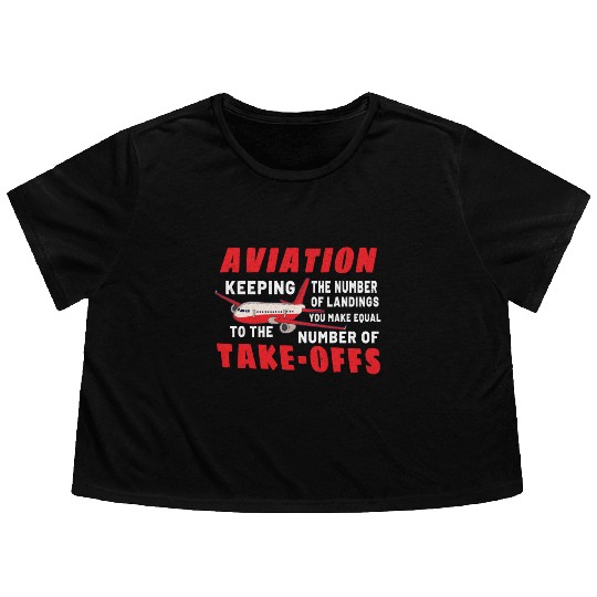 Pilot Aviation Airplane Airline Future Pilots Flowy Cropped Tees