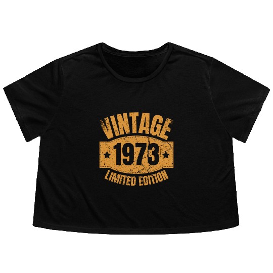 50 Years Vintage 1973 Retro 50th Birthday Flowy Cropped Tees