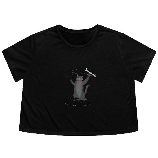 I found this humerus - cat Flowy Cropped Tees