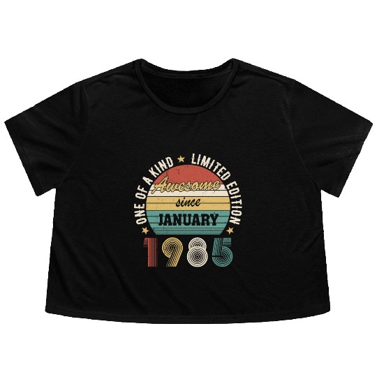 Awesome Since January 1985 Limited Edition Flowy Cropped Tees