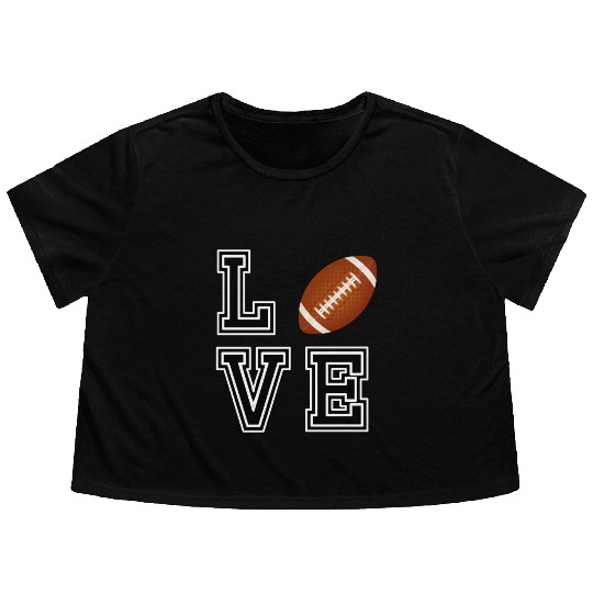 I love football Flowy Cropped Tees