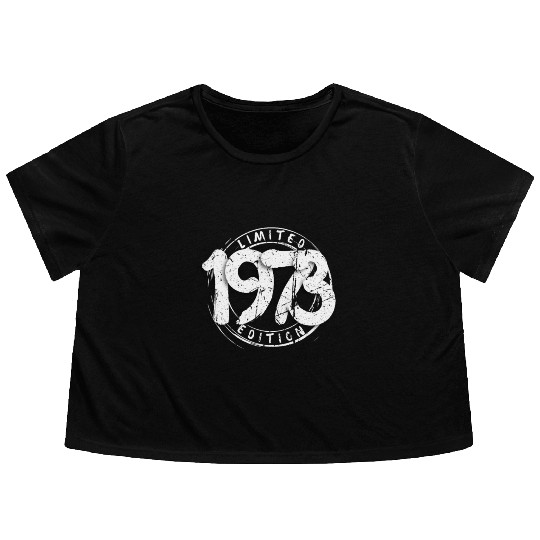 50 Years Vintage 1973 Retro 50th Birthday Flowy Cropped Tees