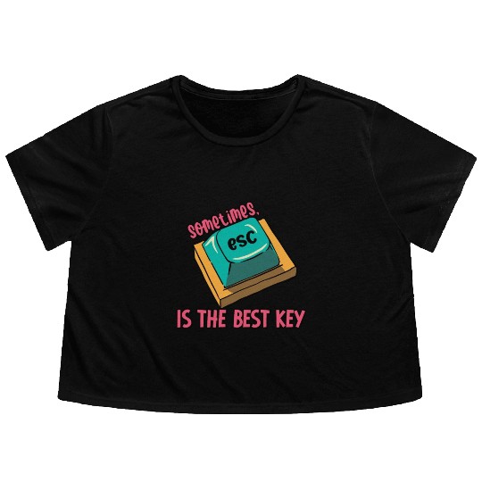 Software Engineer Computer Key Programming Flowy Cropped Tees