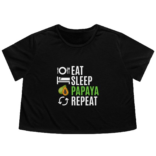 Eat Sleep Papaya Repeat Flowy Cropped Tees