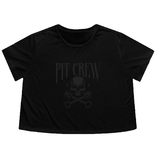 Drag Racing Race Car Pit Crew Flowy Cropped Tees