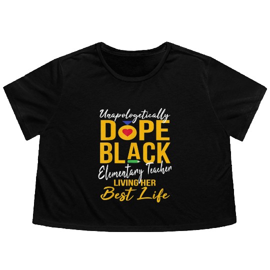 elementary teacher Afro Pride Flowy Cropped Tees