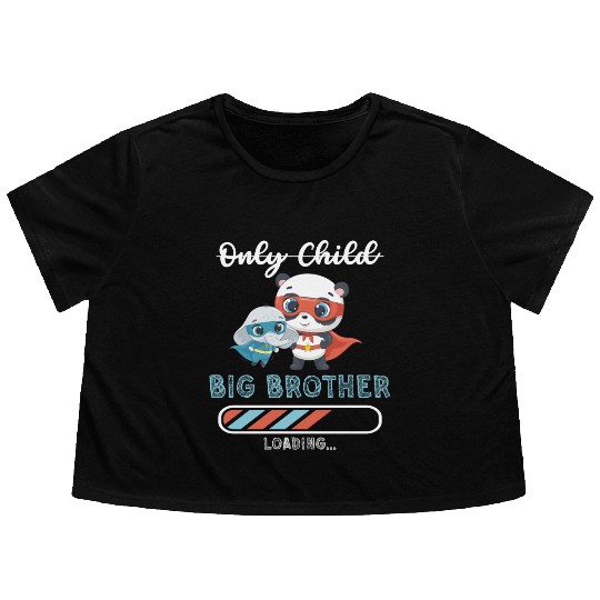 Big brother super hero panda elephant Flowy Cropped Tees