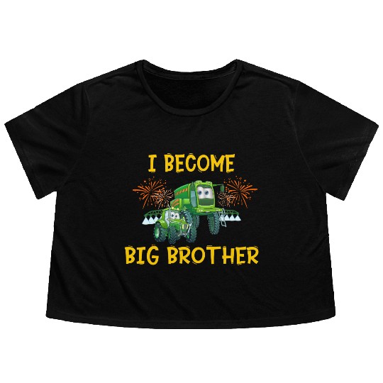 Big brother farmer tractor Flowy Cropped Tees