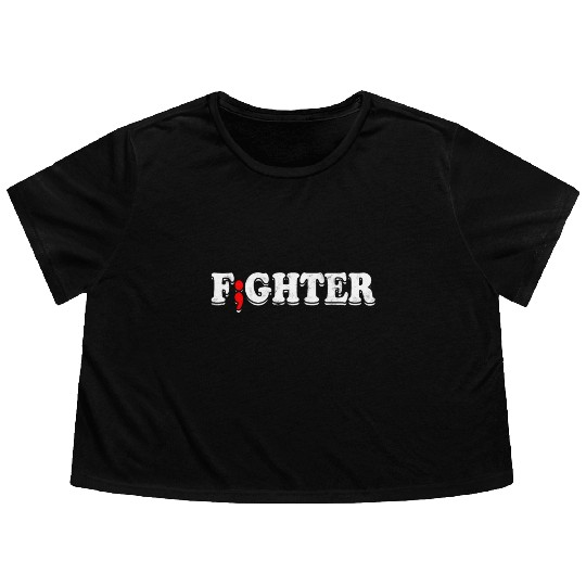 Fight Depression Prevention Mental Awareness Flowy Cropped Tees