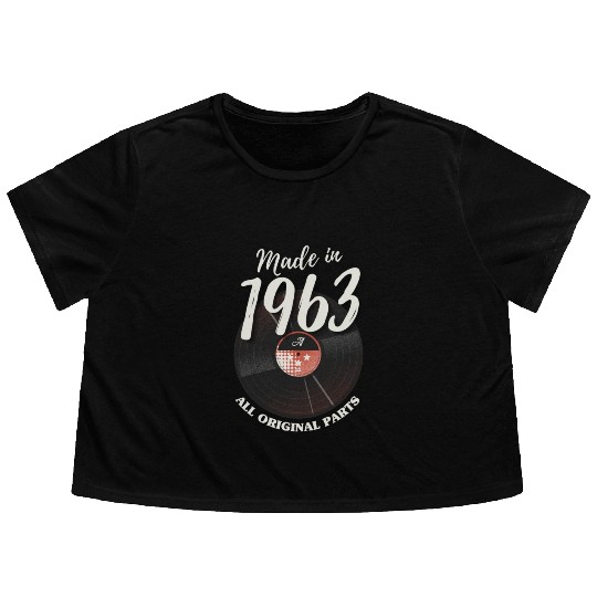 60 Years Vintage 1963 Retro 60th Birthday Flowy Cropped Tees