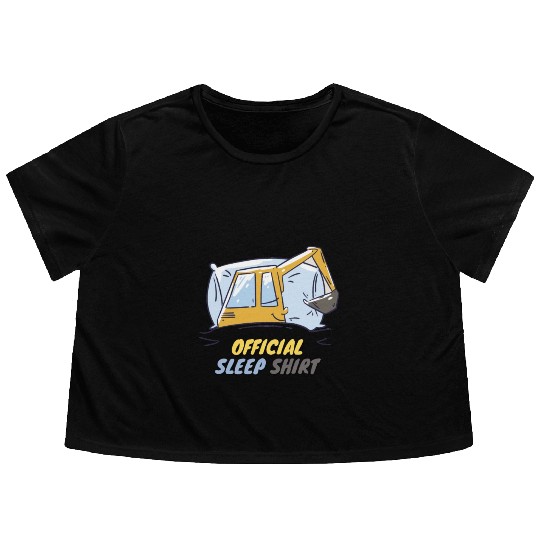 OFFICIAL SLEEP Flowy Cropped Tees - funny sleep design