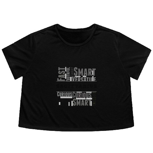 Sagittarius Zodiac Star Sign Word Cloud Square Mon Flowy Cropped Tees