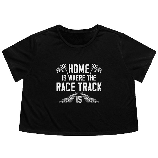 Drag Racing Race Car Vintage Home Flowy Cropped Tees
